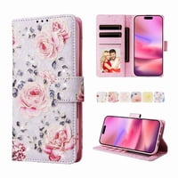 Foxdock Funda Tipo Cartera Floral Para Iphone 14 Pro ,Funda Con Tapa De Cuero Pu, Protección Antigolpes Con Ranuras Para Tarjetas Y Soporte
