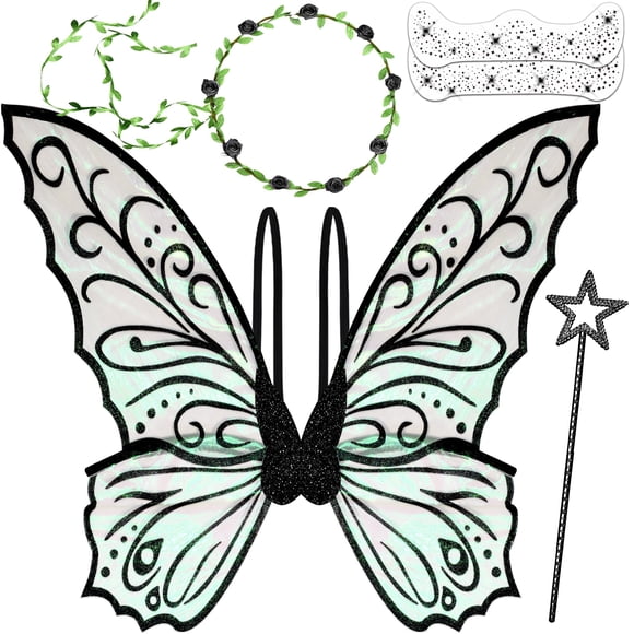 Disfraz de Alas de Hada U-Zomir Set de Mariposa Negra Brillante