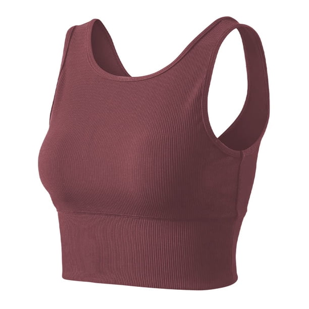 Camiseta sin mangas corta para entrenamiento, reversible, sin mangas, acanalada, marrón XL