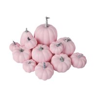 Magideal - 12 Calabazas Artificiales Rosas Para Decoración De Halloween, Adornos De Halloween Más Grandes De 16 Cm X 12 Cm, Suministros Para Fiestas Para El Día