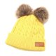 thumbnail image 4 of Ni?as, Ni?as Pom Poms, Sombrero, Grueso, Cálido, Invierno, Algodón, Dejo, Gorrojo De Punto Amarillo, 4 of 5