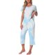 thumbnail image 4 of INSPIRE CHIC Conjunto de Pijama de Mujer con Tinte de Corbata Cuello en V Manga Corta Pantalones Capri Conjunto de Salón con Bolsillos 2XL Verde, 4 of 6