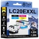 thumbnail image 1 of Cartucho de tinta DOUBLE D LC20E XXL, paquete de 8 unidades para impresora Brother, 1 of 9