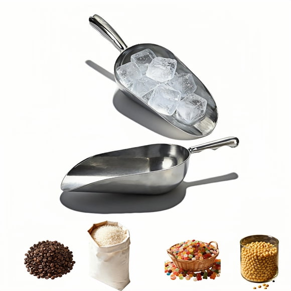 Cucharón para alimentos yayaboqu 340 ml, paquete de 2, aluminio con mango en forma de S