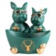 thumbnail image 4 of Bulldog Estatua Estatuilla Caja De Almacenamiento Animal Contenedor De Llaves Adorno Decoración Para El Hogar Verde, 4 of 5