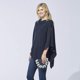 thumbnail image 4 of Poncho Tickled Pink Con Rayas Anchas Para Mujer 100% Algodón, 4 of 5