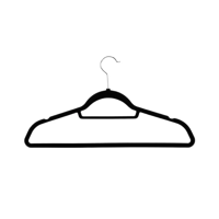 Genérico - Pack De 10 Perchas Terciopelo Antideslizantes Color Negro