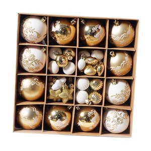 Bothyi - 52X Árbol De Navidad Decoración Colgante Con Lazo Colgante Bolas De Navidad Adornos Aureate