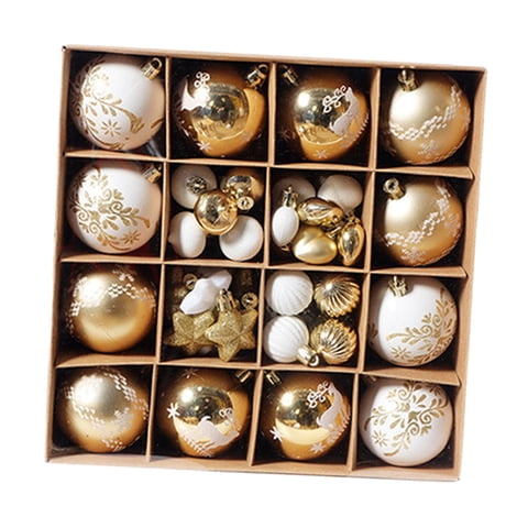 Bothyi - 52X Árbol De Navidad Decoración Colgante Con Lazo Colgante Bolas De Navidad Adornos Aureate