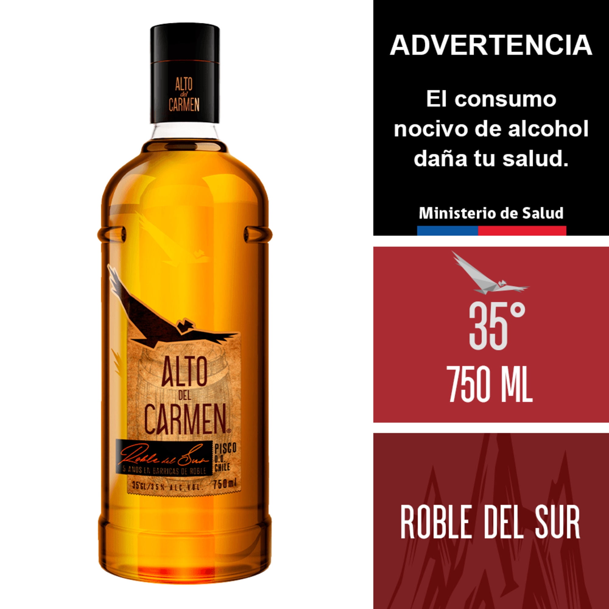 Pisco Alto Del Carmen Roble Del Sur 35° Botella
