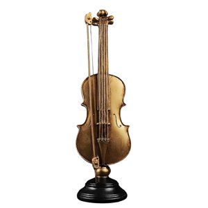 Magideal - Decoración De Escultura De Violín, Instrumento Musical Vintage, Artesanía De Resina, Estatua Coleccionable, Estantería De Escritorio, Sala De Música,