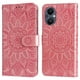 thumbnail image 3 of Funda tipo cartera FOXDOCK para OnePlus Nord N20 5G , diseño girasol en relieve, cuero PU, cierre magnético, soporte y tarjetero, 3 of 5