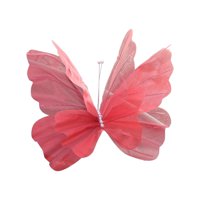 Bothyi - Mariposa Artificial De Hilo De Seda, Mariposa Falsa De Gasa Gigante Para Manualidades De Boda, Color Rojo