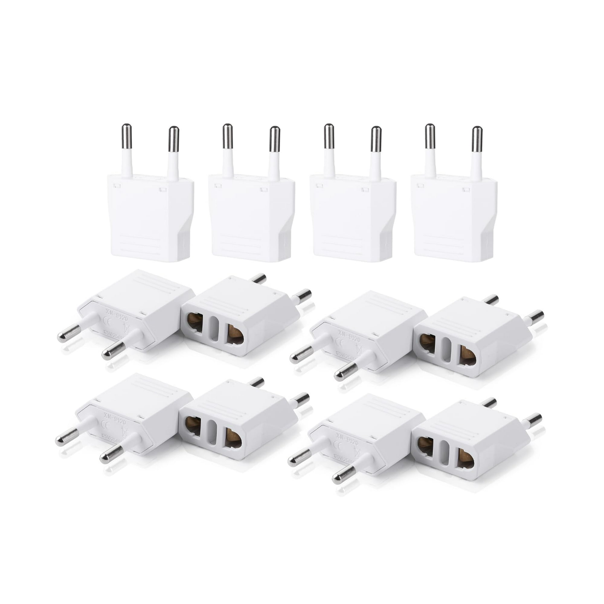 Bates Choice - Adaptador De Enchufe De Viaje Bates Para Europa, Ee. Uu. A La Ue, Paquete De 12