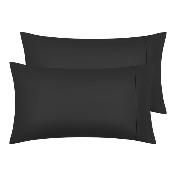 Funda de Almohada REGALWOVEN Juego de 2 con Cierre de Sobre Fundas de Almohada, Regalo para Mujeres Hombres Negro King
