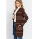 thumbnail image 5 of Cárdigan Suéter Abierto a Rayas Dolman Slv Marrón/crema L, 5 of 5