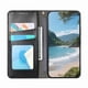 thumbnail image 3 of Funda tipo cartera para iPhone 15 Pro de piel con cierre magnético, ranuras para tarjetas y correa para la muñeca Negro, 3 of 6