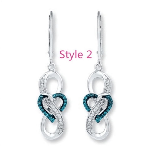 Elegant Antique Heart Earrings with Zircon - Perfect for Women's Hook Dangle Style