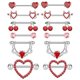 thumbnail image 1 of Juego de 6 pares de anillos para pezones TIANCI FBYJS de acero inoxidable, 1 of 6