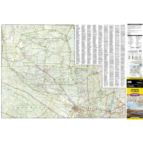 Mapa National Geographic Uruguay Paraguay Aventura 3407