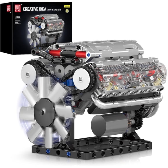 Kit Motor V8 Mould King 10088 535 Piezas Eléctrico Transparente