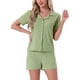 thumbnail image 1 of INSPIRE CHIC Pijamas para Mujer Camisón con Botones Manga Corta con Shorts Conjunto de Ropa Casual para Estar en Casa XL Verde, 1 of 6