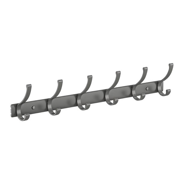 REGALWOVEN 1 Paquete de Perchero de Pared, Gancho para Abrigos, Perchero para Sombreros, Ganchos de Pared para Colgar en la Entrada, Dormitorio Gris 6 Ganchos