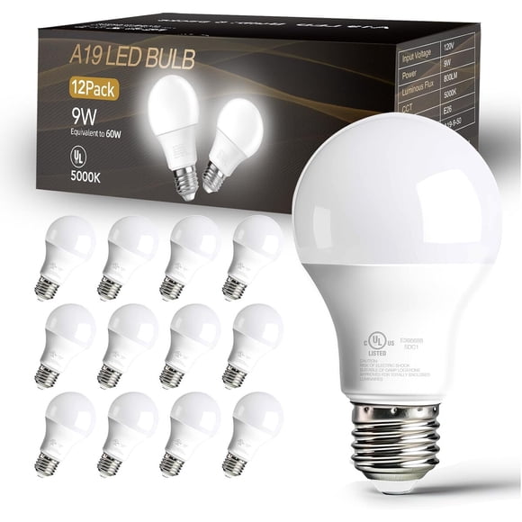 Ampolleta LED Dalattin A19 9W 5000K E26 800 lm Pack 12