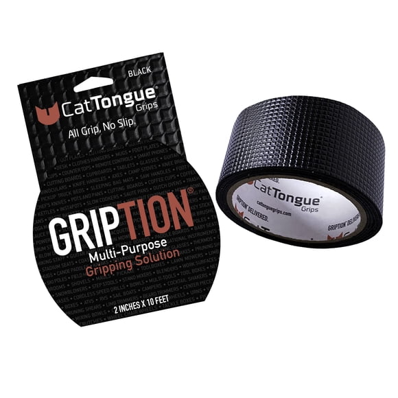 Cinta adhesiva CATTONGUE GRIPS, no abrasiva, 5 cm de grosor y 3 m, negra