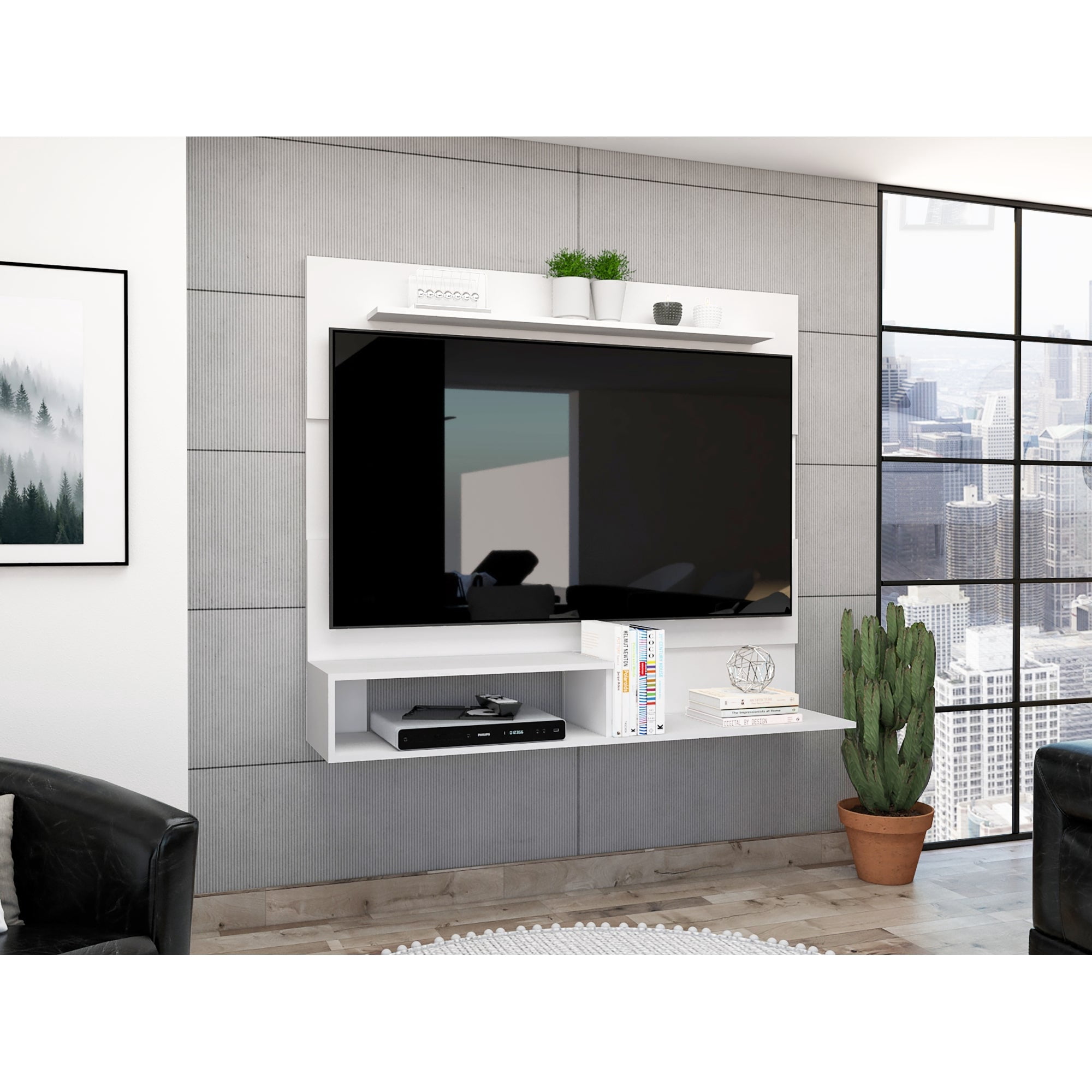 Tuhome - Panel Tv 55" Beijing 120x140x31,5 Cm Blanco