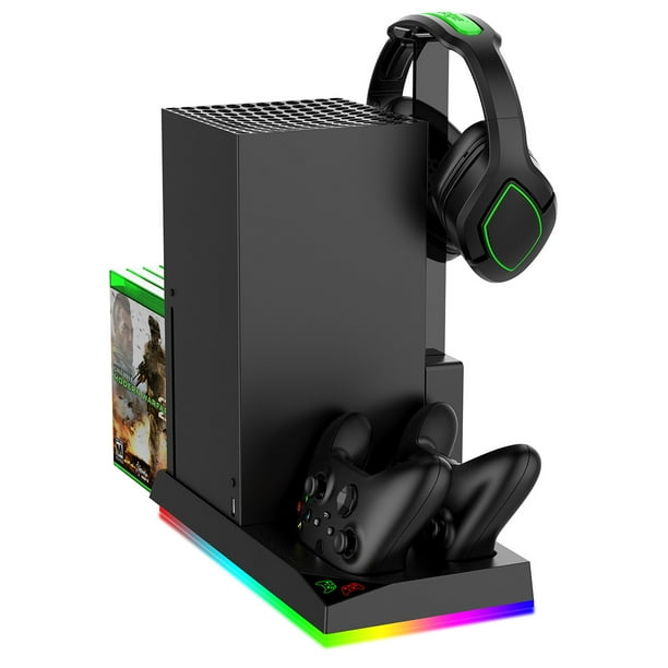 Base de enfriamiento para el host del juego, cargador con doble asa y luz indicadora, soporte para auriculares, escurridor de platos