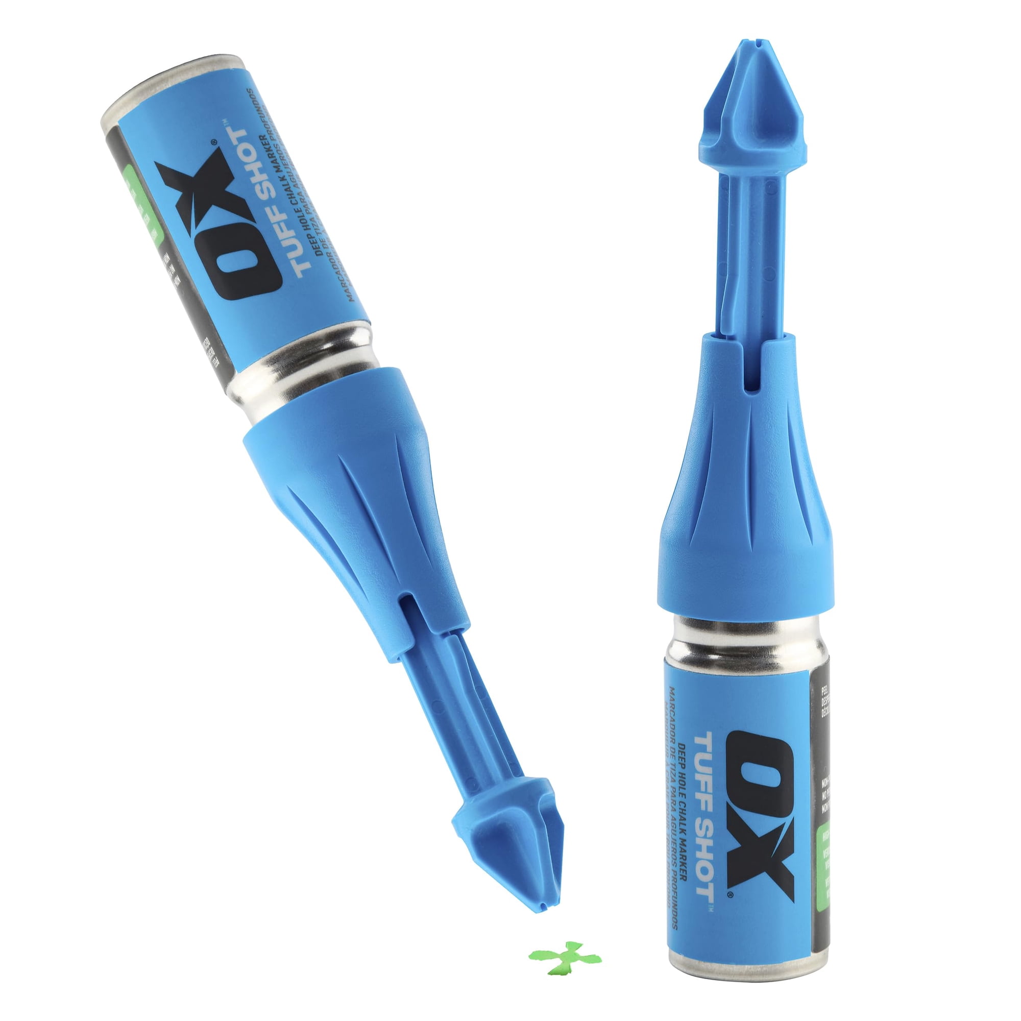 Marcador Ox Tuff Shot Para Agujeros Profundos, 2 Unidades, Tiza Verde