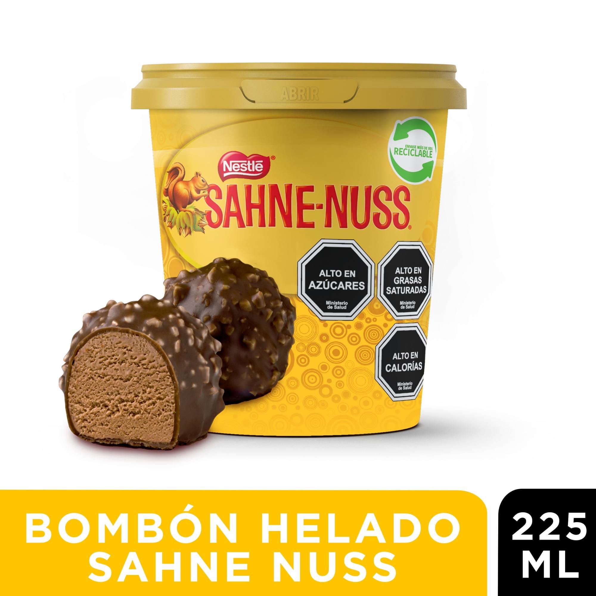 Helado Bombón Sabor Chocolate Y Almendras Con Cobertura De Chocolate Pote 225 ml Sahne Nuss