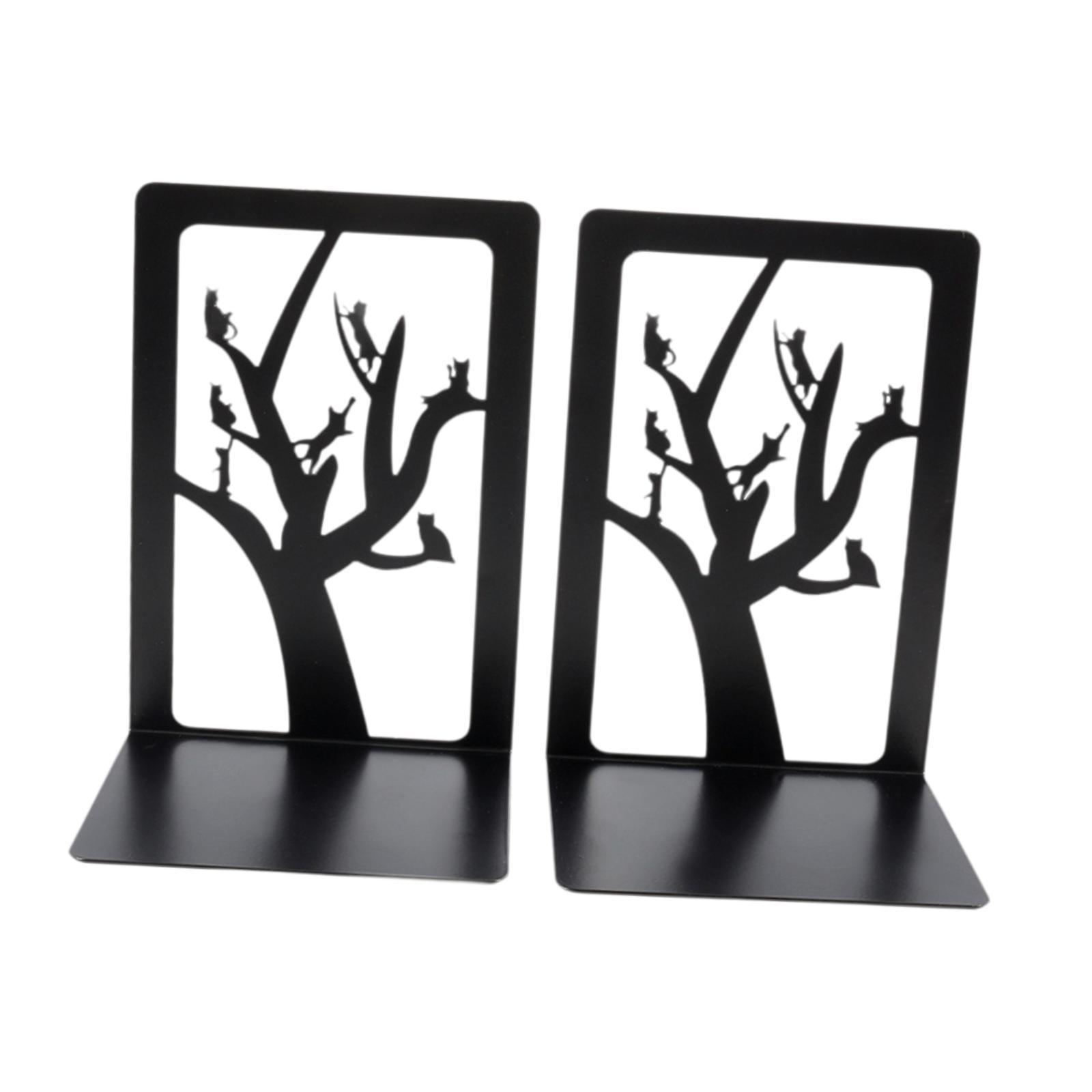 Magideal - 2 Sujetalibros De Metal Con Tapón Para Libros, Soporte Para Libros De Arte Abstracto Creativo, Sujetalibros Decorativos Para Decoración De Escritorio Estilo F