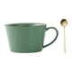 thumbnail image 5 of Taza De Café Con Tazas De Desayuno Con Cuchara Para Bebidas Frías O Calientes Cappuccino 400 Ml De Verde, 5 of 5
