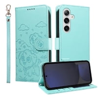 Funda Billetera Foxdock Compatible Con Samsung Galaxy S24 Fe, Diseño Perrito Tierno, Ranuras Para Tarjetas Y Soporte Plegable