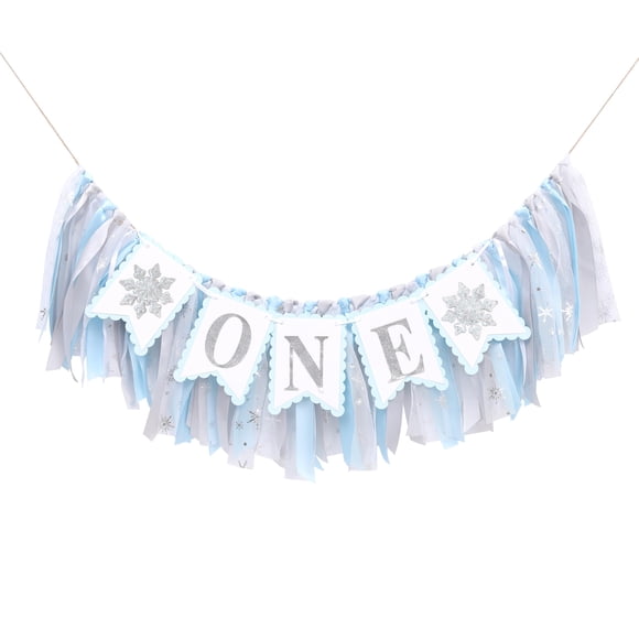 Banderín BEADED Copo de Nieve Invierno Azul