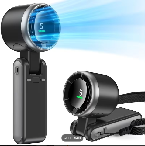 Farmers - Portable Handheld Mini Turbine Fan, Usb Rechargeable Travel Personal Fan, 5 Wind Speeds, 13550Rpm Speed, Working Time Up To 10 Hours