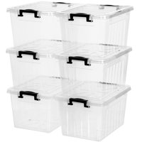 Contenedores De Almacenamiento Citylife De Plástico Transparente De 22 Cuartos, Paquete De 6