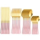 thumbnail image 1 of XmhyTop Juego de Cubiertos de Rosa dorado 24 Piezas, Acero Inoxidable, Estilo Moderno para Cenas y Eventos, 1 of 4