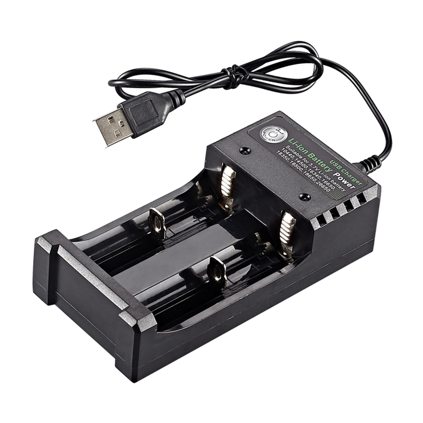 Bothyi - Cargador De Baterías Usb De 2 Ranuras Para Compatibilidad Universal Portátil 18650