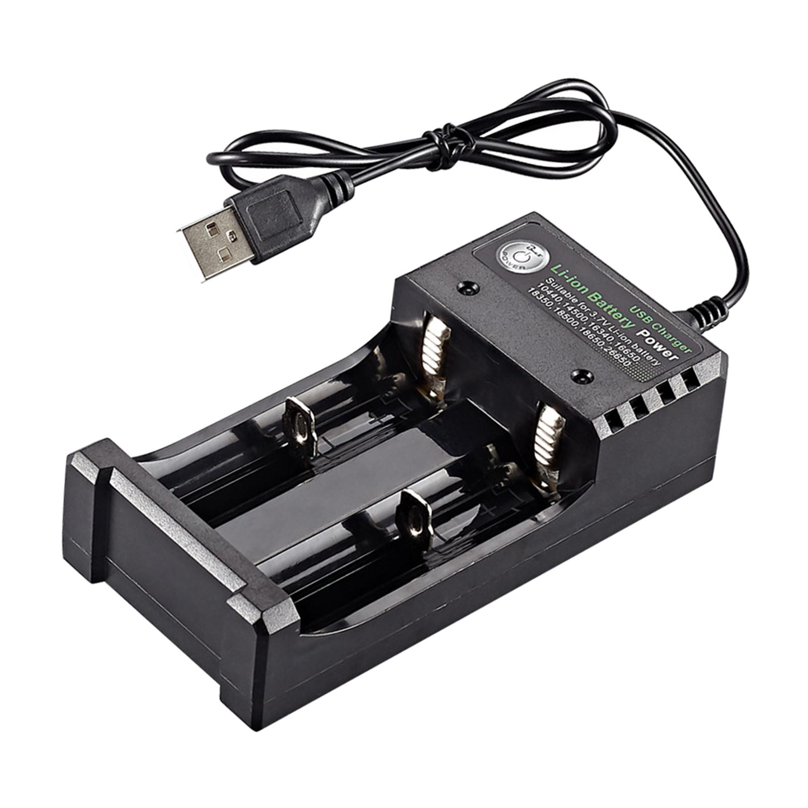 Bothyi - Cargador De Baterías Usb De 2 Ranuras Para Compatibilidad Universal Portátil 18650