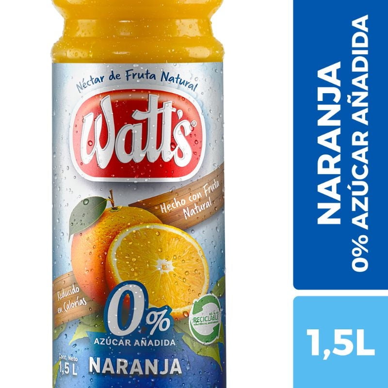 Watts - Néctar Naranja Light 0% Azúcar Añadida Botella