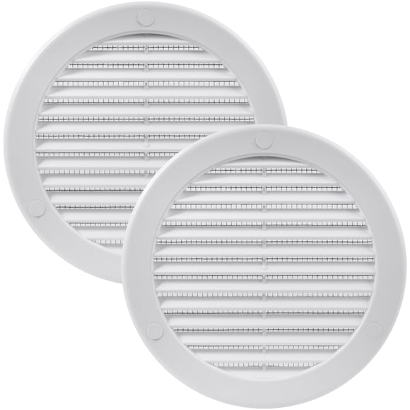 Cubierta de rejilla redonda blanca de plástico para ventilación de alero de 5" Vent Systems
