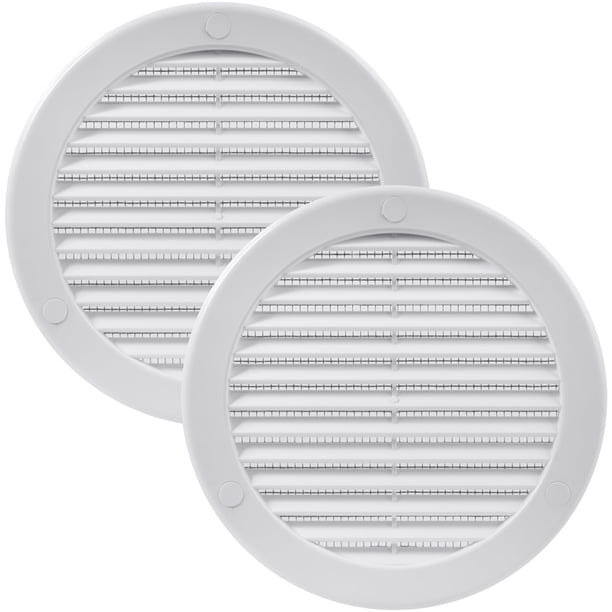 Cubierta de rejilla redonda blanca de plástico para ventilación de alero de 5" Vent Systems