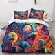 thumbnail image 2 of Funda nórdica con estampado de monstruo alienígena y fundas de almohada. Juego de ropa de cama con cierre de cremallera. Diseño único. Antialérgico. Funda nórdica con diseño psicodélico., 2 of 3