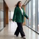 thumbnail image 3 of Agnes Orinda Chaqueta de Traje Casual de Negocios para Mujer Tallas Grandes con Solapa y Botón de Manga Larga 4X Verde Oscuro, 3 of 8