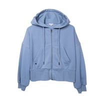 Pillin - Polerón Niña Con Cierre Efecto Desgastado Azul Piedra