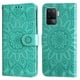 thumbnail image 3 of Funda tipo cartera FOXDOCK para OPPO Reno 5 Lite , diseño girasol en relieve, cuero PU, cierre magnético, soporte y tarjetero, 3 of 5