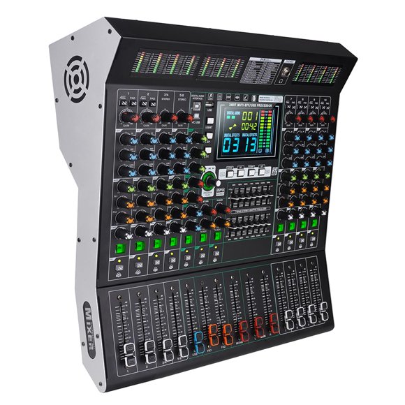 Mezcladora de Audio Yamnweo MD-10 de 10 Canales con USB y DSP Inalámbrico